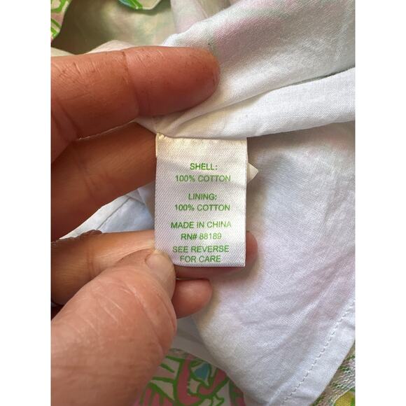 Lilly Pulitzer Pink & Green Floral Mini Dress, Size 0 - Picture 6 of 8